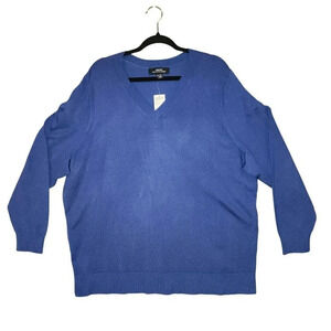 New Lands' End Dutti Sweater Women's 2X Purple V-Neck Outfitters Long Sleeve